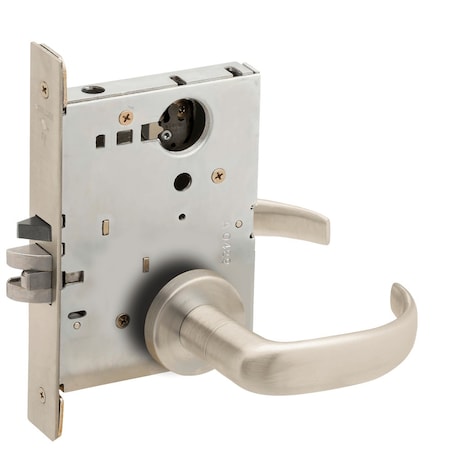 Schlage Grade 1 Storeroom Mortise Lock, Less Cylinder, 17 Lever, A Rose, Satin Nickel Plated Clear Coated Fi L9080L 17A 619